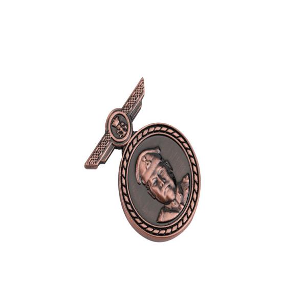 Buy cheap Golden Aviation Cap Custom Metal Badge Flying Power Half Wing Pin / Brooch from wholesalers
