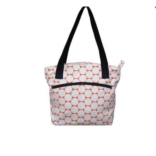 Buy cheap Women Nylon Zippered Shoulder Tote Bags With Leather Handle OEM from wholesalers