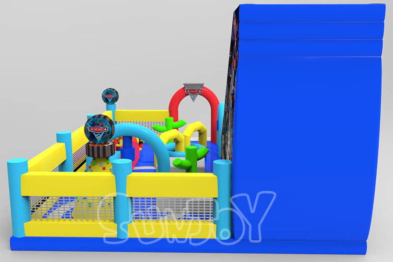 Cars Race Bouncer Slide 0.55mm Inflatable Amusement Park