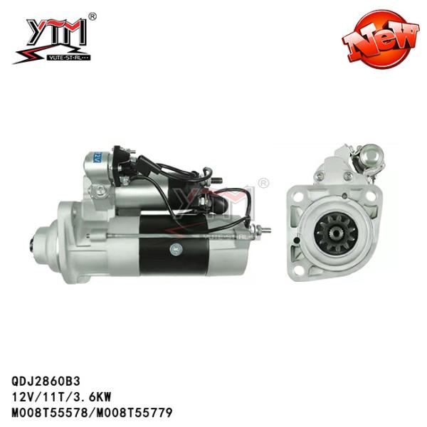 Buy cheap 12V 3.6KW Mitsubishi Starter Motor For Benz Truck BZ64371 Auto Parts Silver Color M008T55779 3841359 from wholesalers