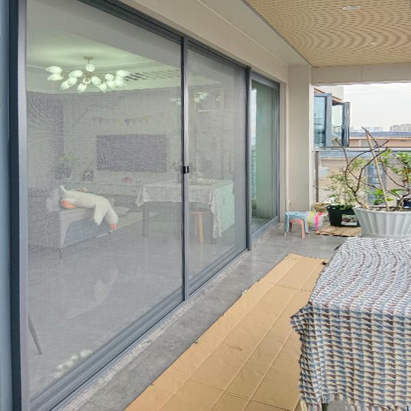 Buy cheap Black Fiberglass Gray Mesh Custom Made Roller Fly Screen Door from wholesalers