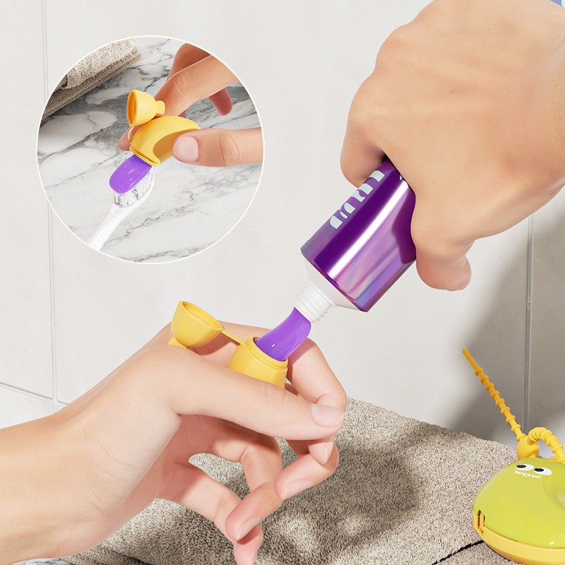 Banana-Shaped Toothbrush Cover And Silicone Toothpaste Travel Container Set – Cute Portable Travel Toothbrush Holder + Leak-Proof Toothpaste Tube Case