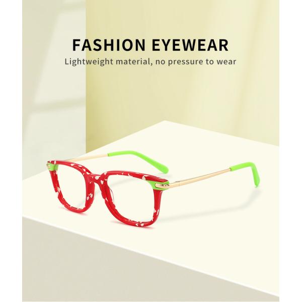 CE certification Children Eye Glasses Lightweight , Square Acetate Glasses Frame