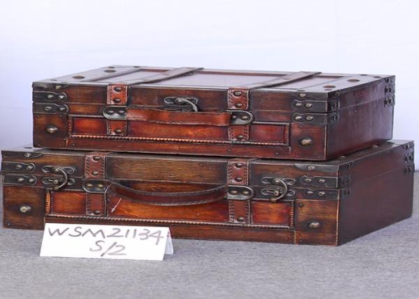 Buy cheap Red Brown CARB L40x30x15 Wooden Trunk Box For Home from wholesalers