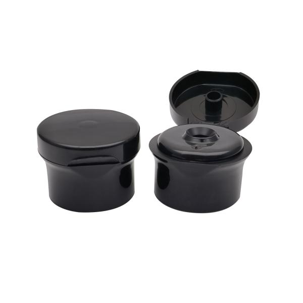 Buy cheap Clamshell 24/410 Black Plastic Flip Top Cap For Shampoo Body Wash Bottle from wholesalers