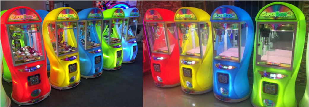 Colorful Super Box 2 Mini Claw Arcade Game Machine For Shopping Mall