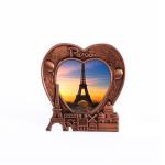 Paris France Eiffel Tower Metal Heart Shaped Picture Frame 3D Love Sunset