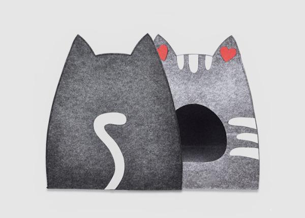 Buy cheap Sublimation 50*35*58cm Cat Shape Collapsed Felt Pet Cave from wholesalers