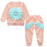 Children'S Outfit Sets Girls Sunflower 2 Piece Sets Kids Casual Sets