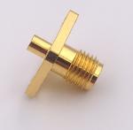customized SMA Coaxial Connector SMA Jack Connector With 4 Holes Flange Panel