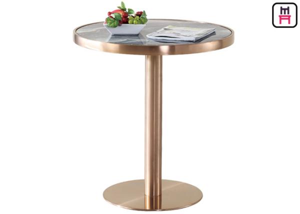 Coffee House / Home Classical Bar Height Pub Table With Gold Stainless Steel