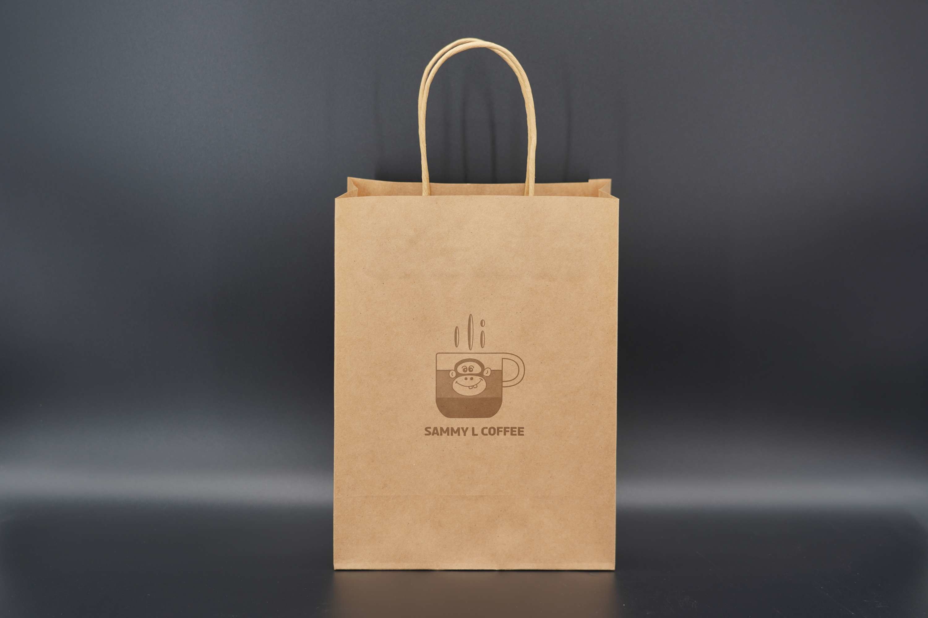 Takeaway Eco Paper Bags Brown Kraft Paper Shopping Bag Customized