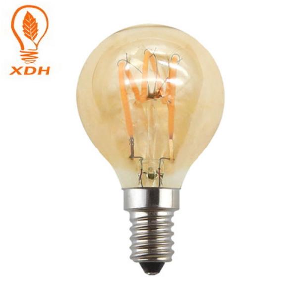 Buy cheap Globe Spiral LED Edison Bulb G45 3W Vintage Style Amber Glass Light Bulb 45*78mm from wholesalers