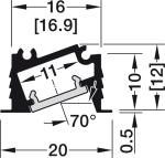 Display LED Aluminium Profile For LED Strip Lights Recess Mounting