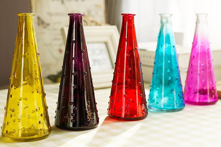 Unique Decorative Glass Vases , Tall Glass Floor Vases High White Glass