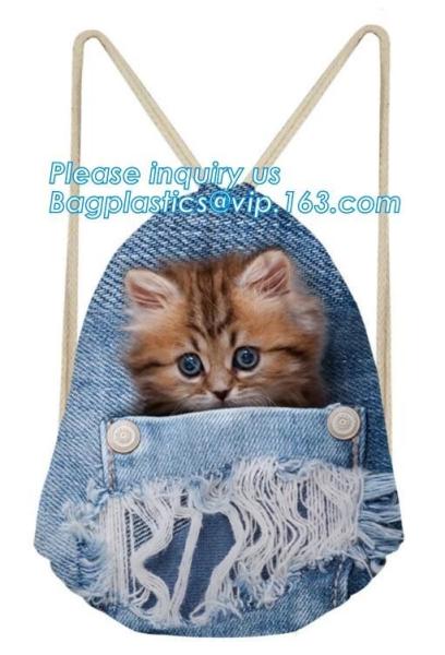 Buy cheap Reusable Cotton Drawstring Bag Organic Cotton Gym Drawstring Customized Logo from wholesalers