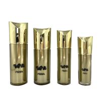 Buy cheap Special Shape Cosmetic Pump Bottle Gold Refillable Cosmetic Containers 80ml product