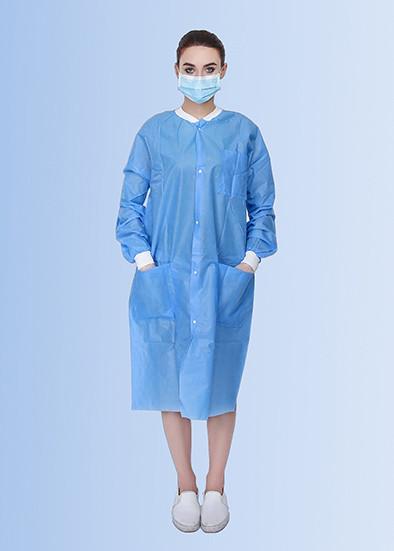 Buy cheap Medical PP Non Woven Medical Disposables Lab Coat With Knitted Collar from wholesalers