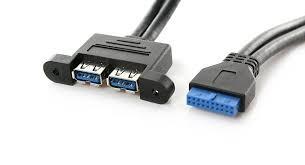 Buy cheap Internal USB Motherboard Connection 2 Port USB 3.0 Female to 20 Pin Baffle Cable 0.5M from wholesalers