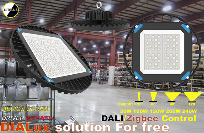50W IP66 LED High Bay UFO Lights Lumileds SMD3030 Chip Excellent Brightness