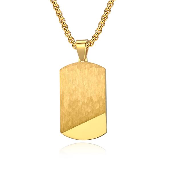 Satin and Polished Square Religious Necklace Men's Cross Stainless Steel