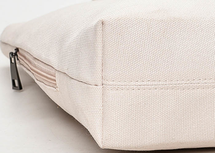 Polyester White Large Canvas Tote Bags Foldable With Zipper For Students