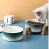 Buy cheap Ceramic Dog Bowl Non Slip Wood Stand For Small Medium Pet from wholesalers