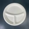 Buy cheap White 3 Compartment Bagasse Tray Original Color Dinner Sugarcane Bagasse Pulp 10 Inch Round Plates from wholesalers