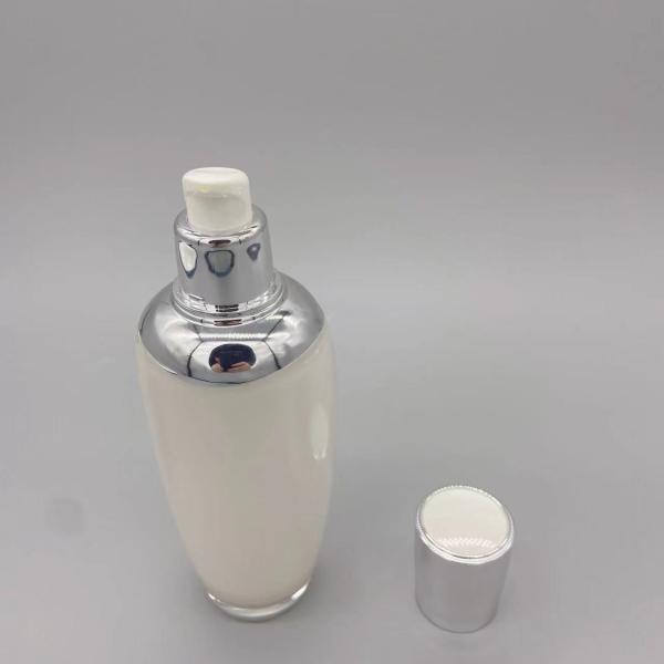 Buy cheap Skin Toner Cosmetic Lotion Pump Oval Cylinder Plastic PS Acrylic Bottle from wholesalers