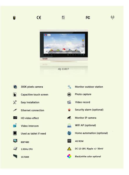 Buy cheap 10" Internal Battery & WiFi Android IP Video Door Phone Inside Monitor JQ-1101T from wholesalers