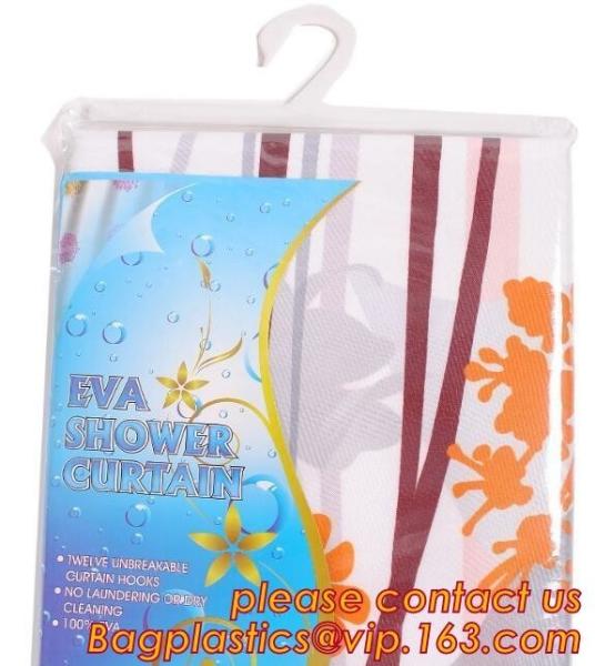 Transparent 3D Shower Curtain With Magnet, Quality Plastic Bathroom Shower