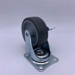 Plain Bearing TPR Tread Furniture Locking Caster Wheels 75mm
