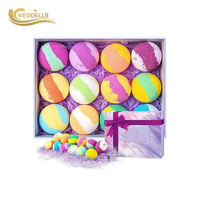 Smoothing Skin 2.5 Oz 12 Bath Bomb Gift Sets Two Mixed Colors