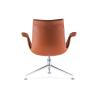Buy cheap FK Lounge Modern Classic Office Chair Low Back Leather Brushed Metal Foot Bucket from wholesalers