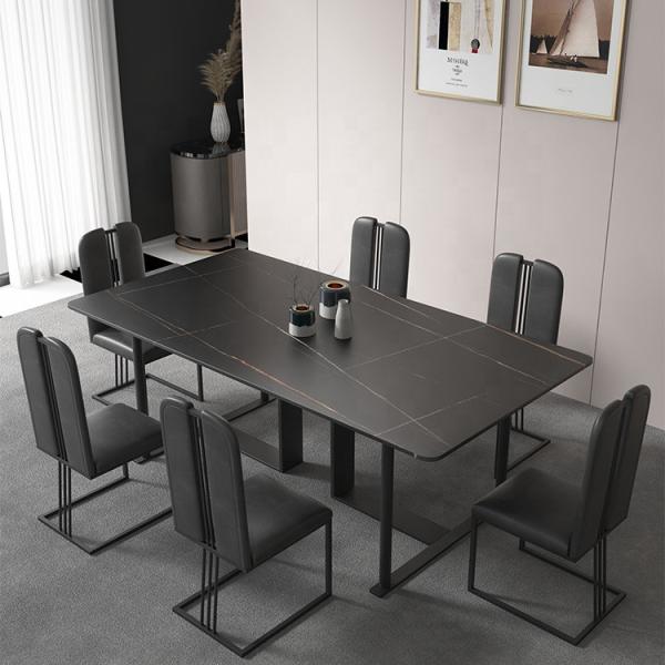Buy cheap Multifunctional Rock Beam Slate Top Dining Table 220*90cm With Stainless Steel Legs from wholesalers