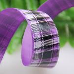 Custom Printed Grosgrain Ribbon Tartan / Grid Ribbon Decoration Bows For Dress /