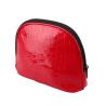 Buy cheap Girl PU Red Leather Makeup Bag Zip Around With Separate Compartments from wholesalers