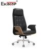 Buy cheap Black Office Leather Chair With PP Armrest And Wheels from wholesalers