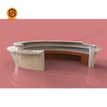 Buy cheap Acrylic Solid Surface Reception Desk Curved White Reception Desk from wholesalers