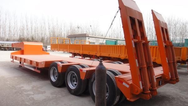 Buy cheap CCC Tri Axle Truck Semi Trailers 60t Low Bed Trailer Transport Heavy Equipment from wholesalers
