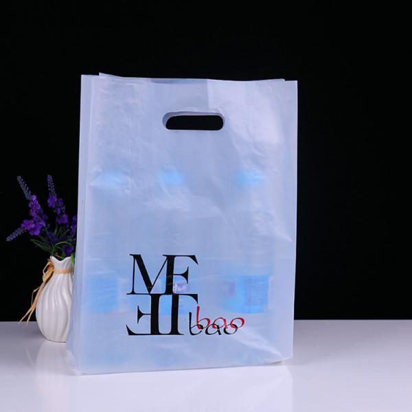 Buy cheap 50 Micron Ldpe Die Cut Handle Bags With Logo Printed For Promotional from wholesalers