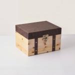 Wholesale Luxury Large Capacity Wooden Gift Box Wood Flap Lid Storage Packaging