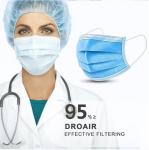 Droplets White Cotton 3 Ply Earloop Disposable Medical Face Mask