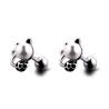 Buy cheap Unique cat shaped pearl stud earrings stainless steel piercing jewelry on hot sale from wholesalers