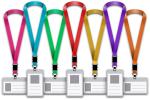 Blank Flat Woven Polyester Lanyards Badge ID Card Holder For Promotion Event
