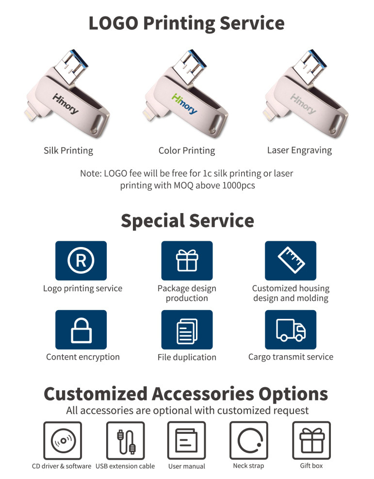 3 In 1 Otg Usb Flash Drive Metal Smart Phone 16gb 32gb 64gb 128gb 256gb