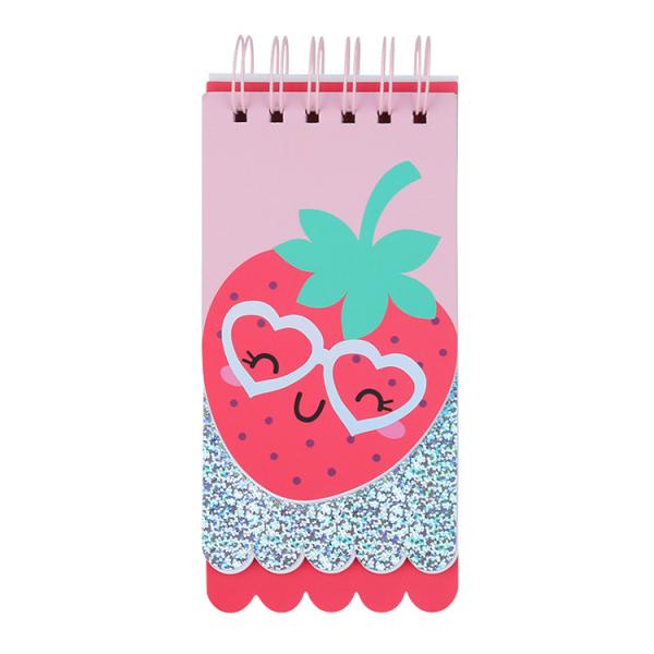 Buy cheap Custom Glitter Fruits Kawaii Spiral Notebook Memo Pad Stationery for School from wholesalers