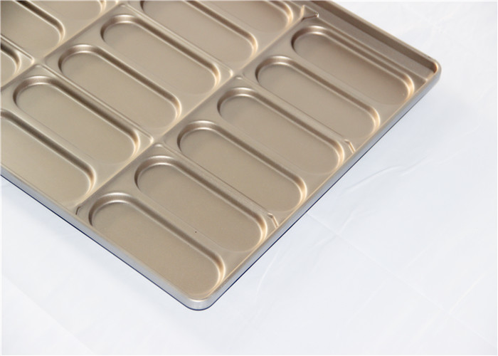654x535x38mm PTFE Golden Hot Dog Bun Baking Pan