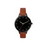 Buy cheap Black Slim Quartz Stainless Steel Watch Red Genuine Leather Strap IP Plating from wholesalers