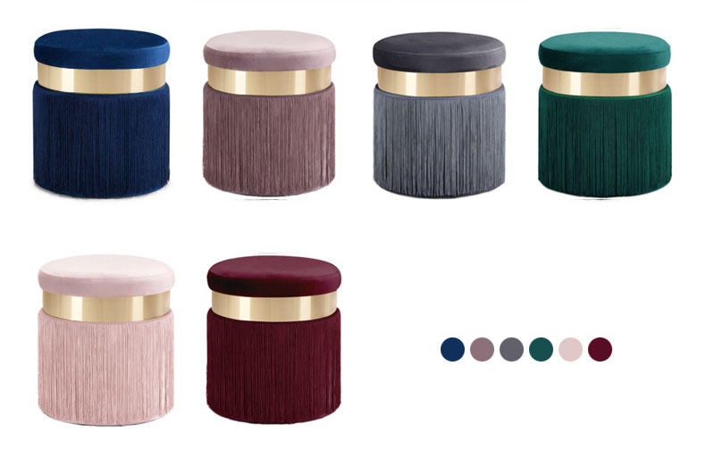 Plastic Wooden Round Ottoman Stool Seat Chair Pouf